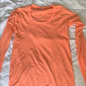 Lulu Swiftly Orange Long Sleeve